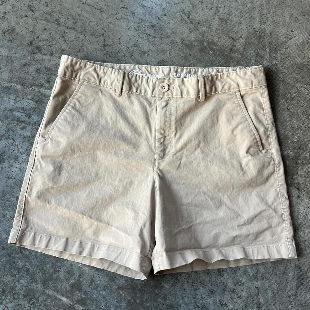 Eddie Bauer Legend Wash Tan Chino Shorts Size T12 Slightly Curvy Stretch Khaki
